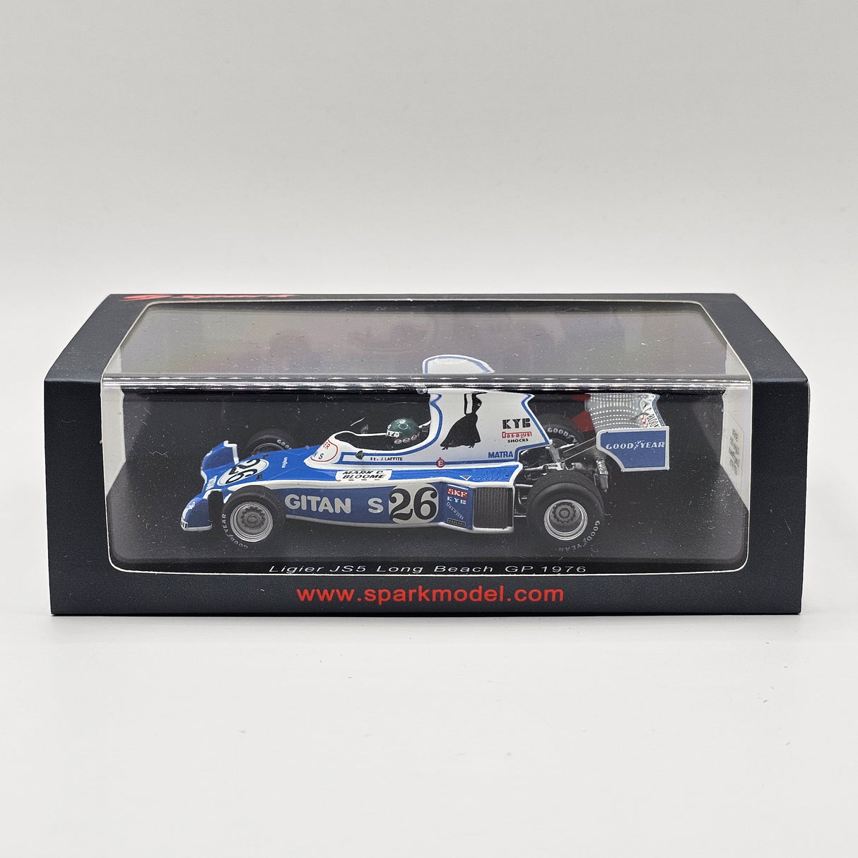 Spark Ligier JS5 #26 Jacques Laffite Long Beach GP 1976 1/43 Scale S1630