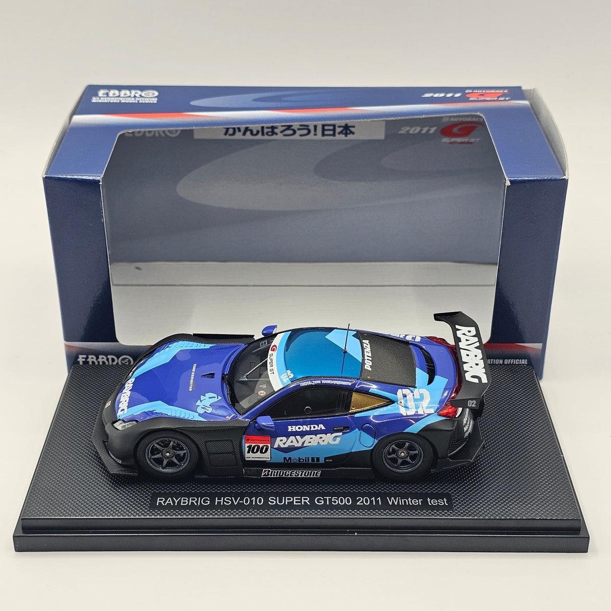 EBBRO Honda HSV-010 #100 Raybrig Super GT GT500 2011 Winter Test 1/43 Scale