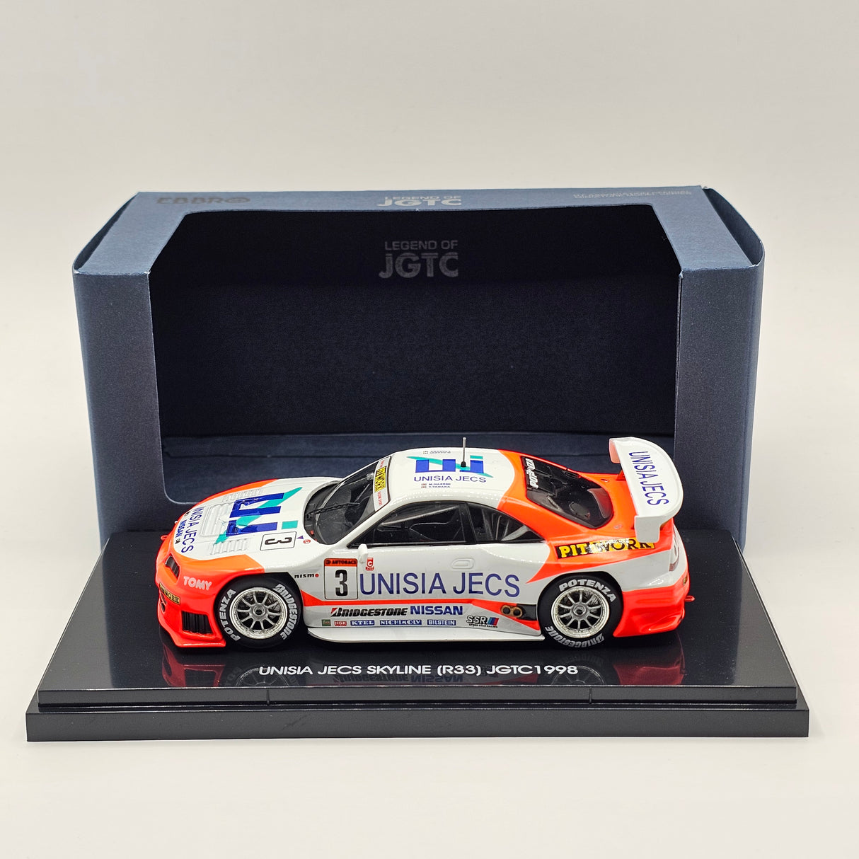 EBBRO Nissan Skyline GT-R R33 #3 Hasemi Motorsport JGTC GT500 1/43 Scale
