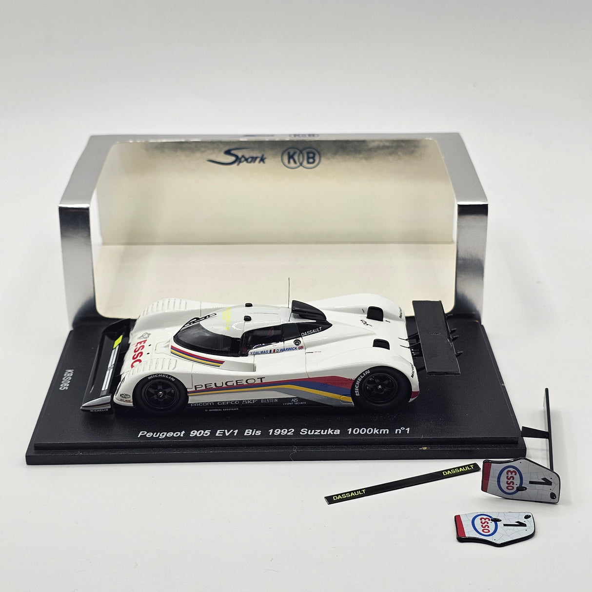Spark Peugeot 905 EV1 Bis #1 Peugeot Talbot Sport Suzuka 1000KM 1992 Winner 1/43 Scale KBS065