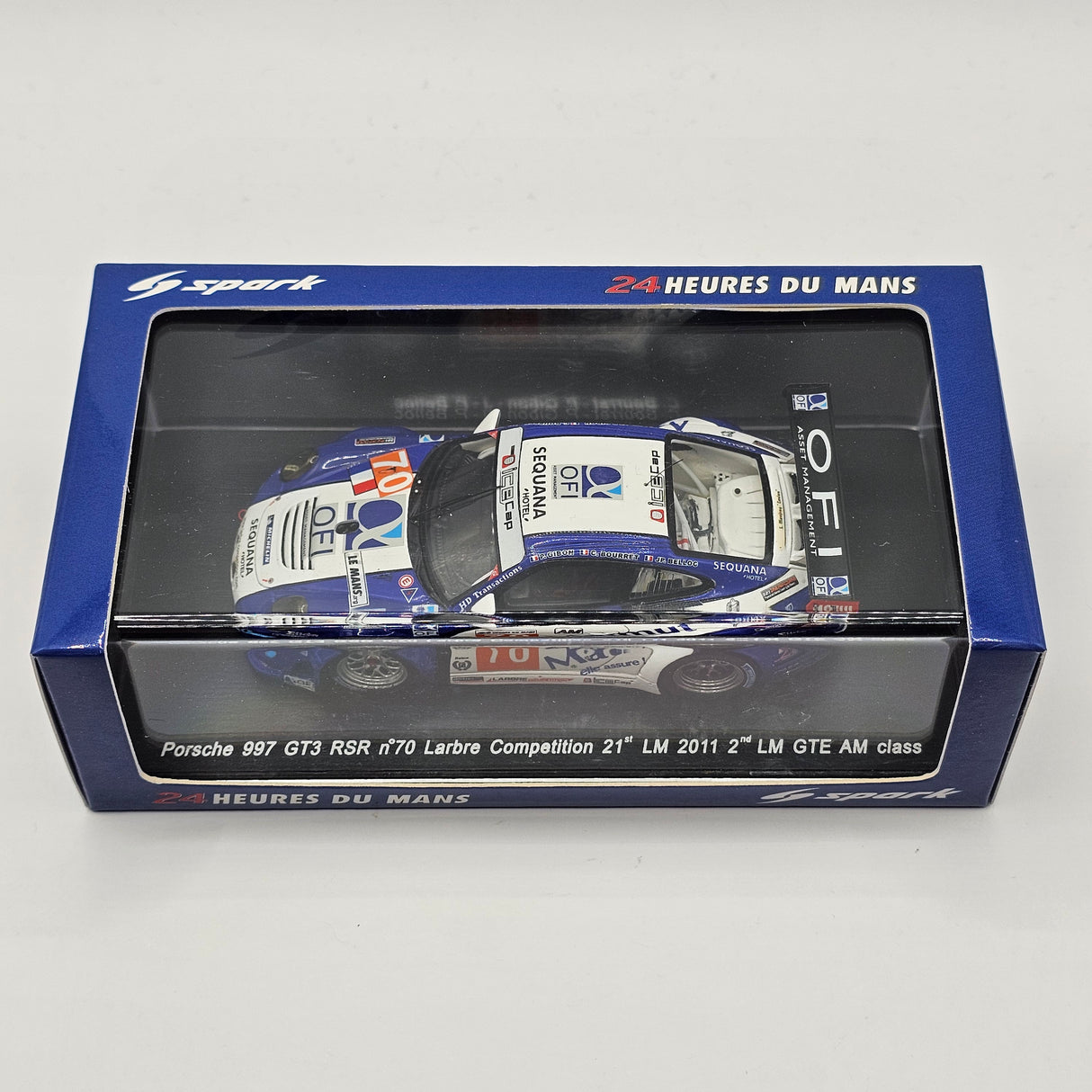Spark Porsche 997 GT3 RSR #70 Larbre Competition Le Mans 2011 GTE AM 1/43 Scale