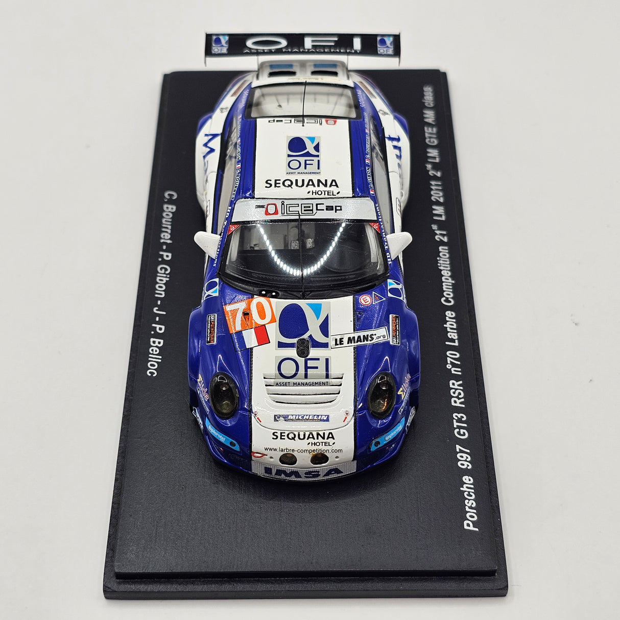 Spark Porsche 997 GT3 RSR #70 Larbre Competition Le Mans 2011 GTE AM 1/43 Scale