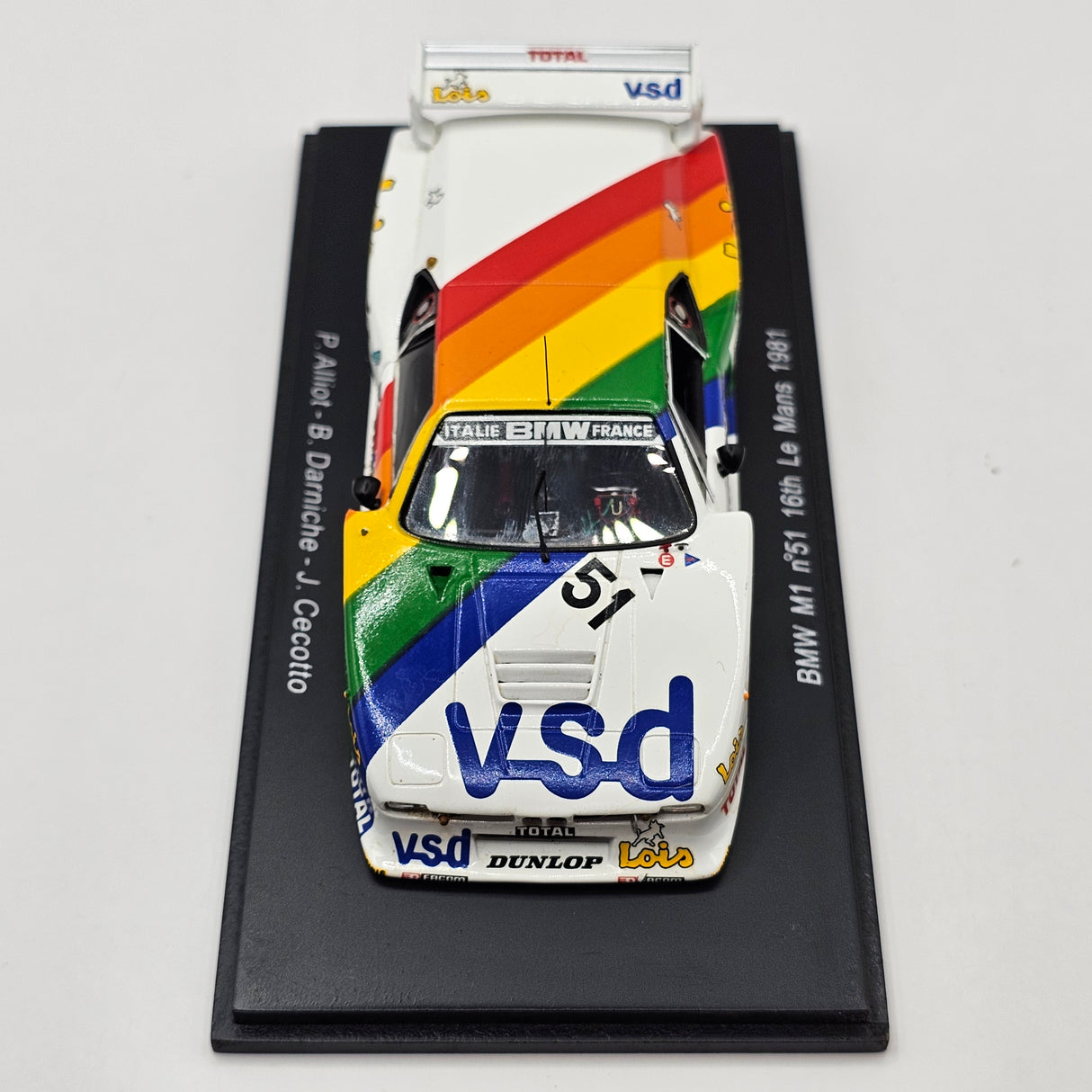 Spark BMW M1 #51 Oreca BMW Italie-France Le Mans 1981 1/43 Scale S1581