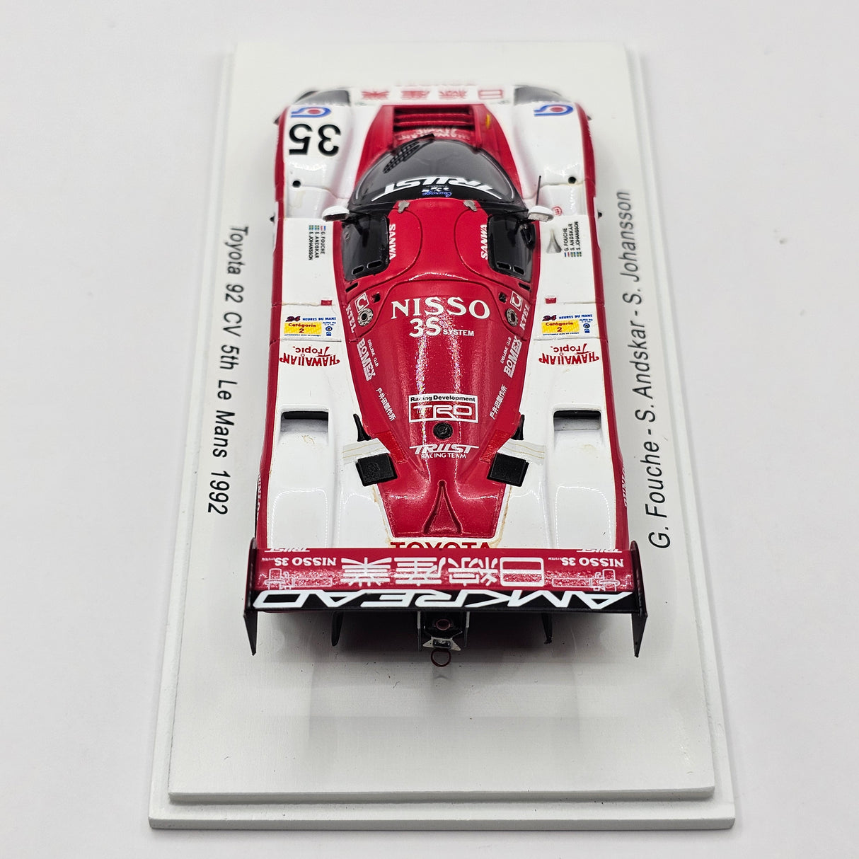 Spark Toyota 92CV #35 Trust Toyota Kitz Racing C2 Winner Le Mans 1992 1/43 Scale