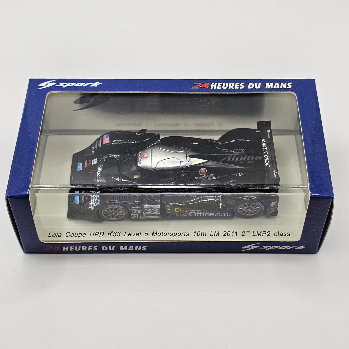Spark Lola Coupe HPD #33 Level 5 Motorsports LMP2 Le Mans 2011 1/43 Scale S2530