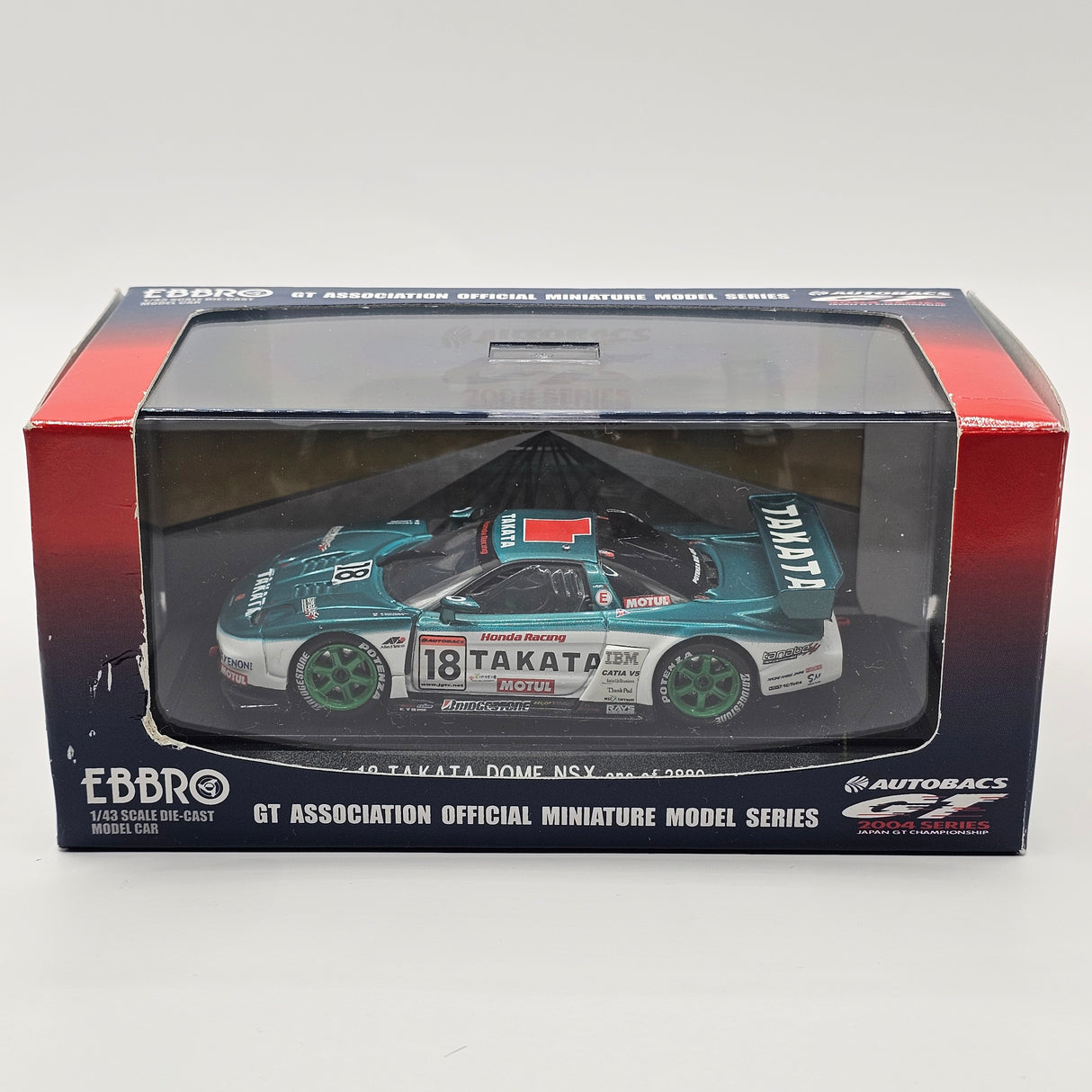 EBBRO Honda NSX #18 Takata Dome Racing Team JGTC GT500 2004 1/43 Scale