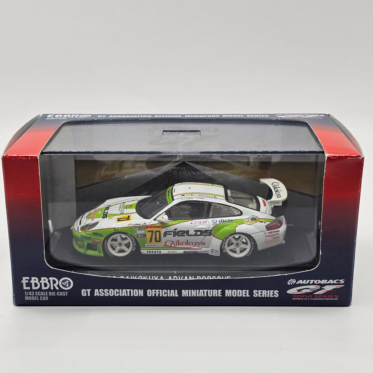 EBBRO Porsche 996 GT3-RS #70 Team Gaikokuya JGTC 2004 GT300 1/43 Scale