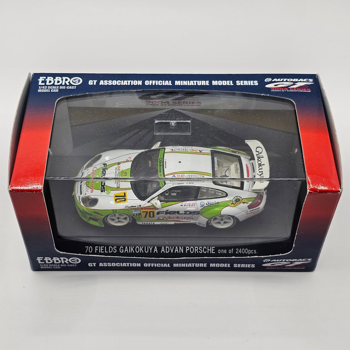EBBRO Porsche 996 GT3-RS #70 Team Gaikokuya JGTC 2004 GT300 1/43 Scale