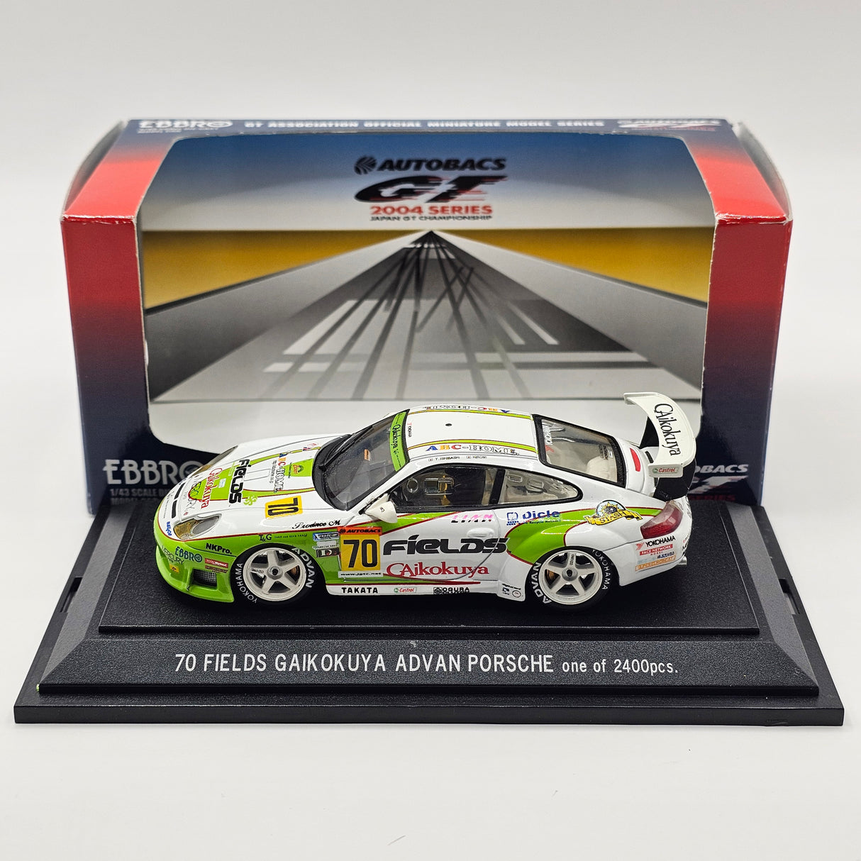 EBBRO Porsche 996 GT3-RS #70 Team Gaikokuya JGTC 2004 GT300 1/43 Scale