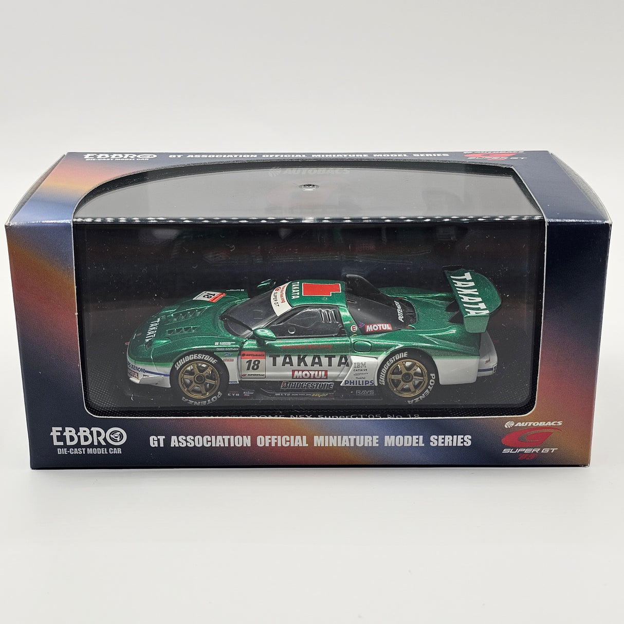 EBBRO Honda NSX #18 Takata Dome Racing Team Super GT 2005 GT500 1/43 Scale