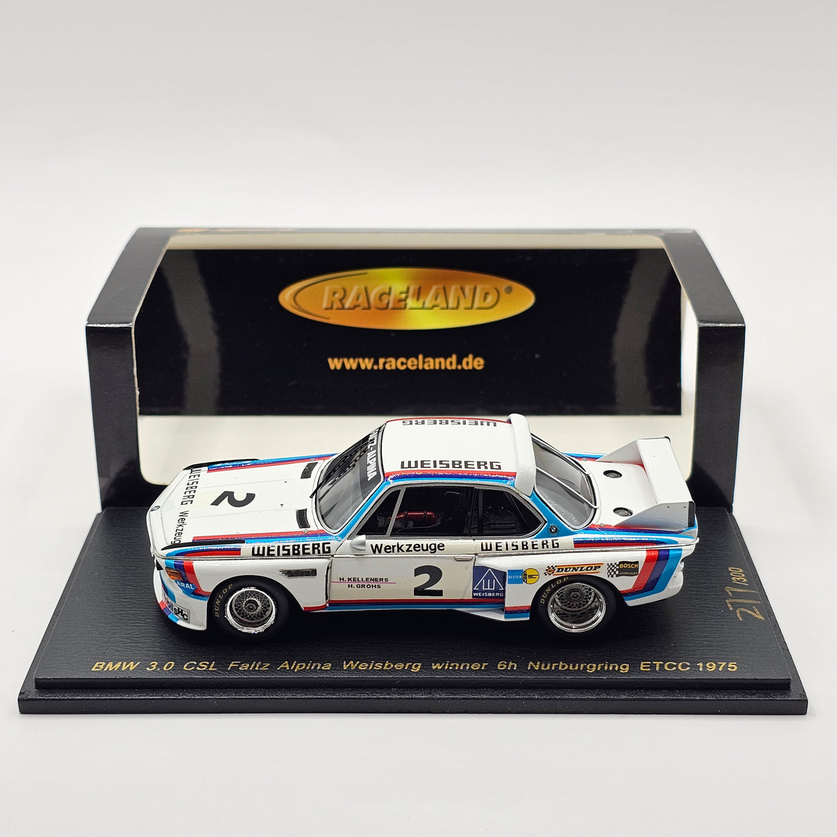 Spark BMW 3.0 CSL #2 Faltz Alpina ETCC Nurburgring 6h 1975 Winner 1/43 Scale