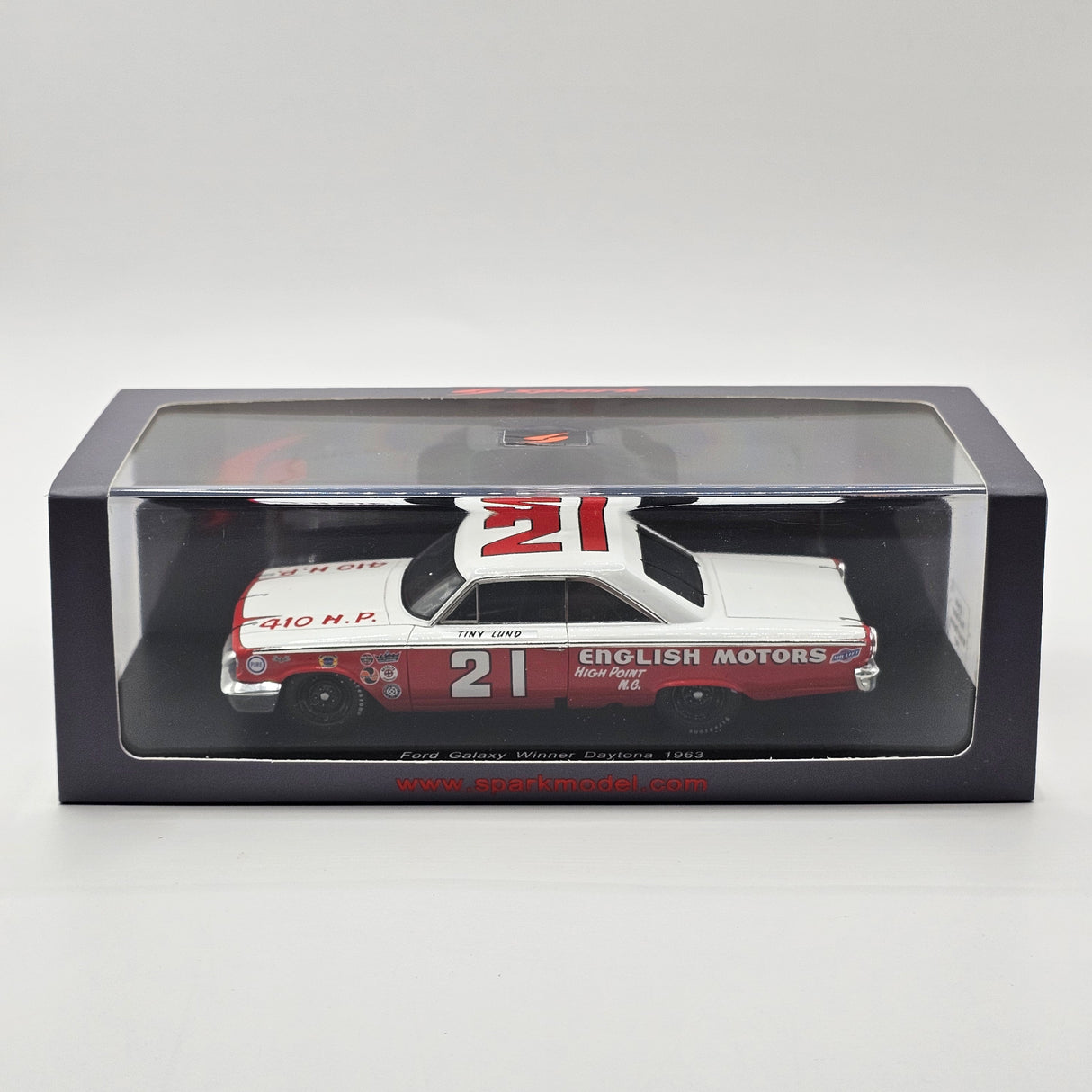 Spark Ford Galaxie #21 Wood Brothers Racing Daytona 500 Winner 1963 1/43 Scale