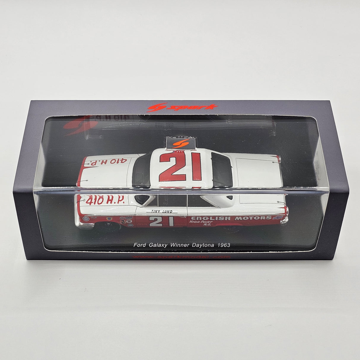 Spark Ford Galaxie #21 Wood Brothers Racing Daytona 500 Winner 1963 1/43 Scale