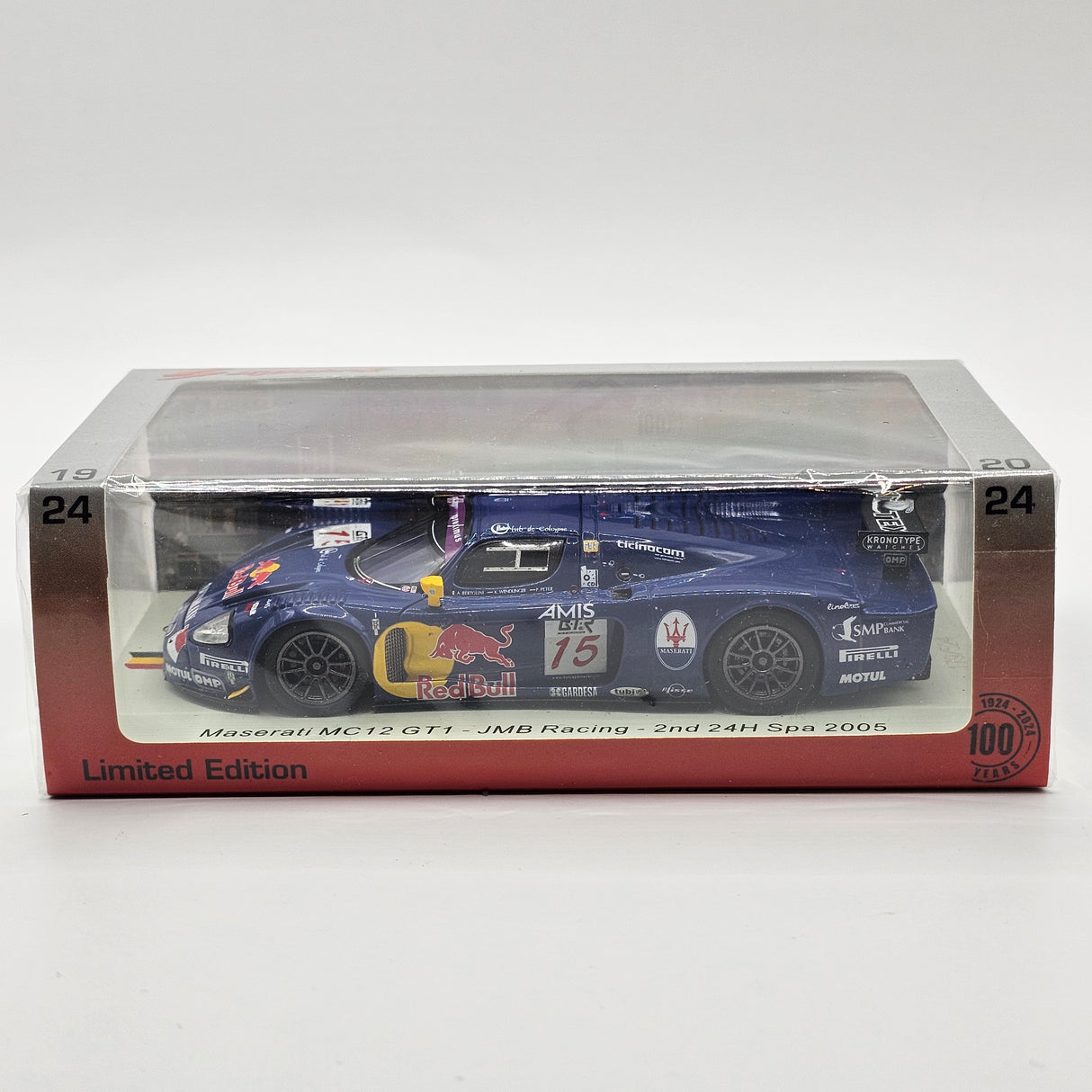 Spark Maserati MC12 GT1 #15 JMB Racing 24 Hours of Spa 2005 1/43 Scale 100SPA19