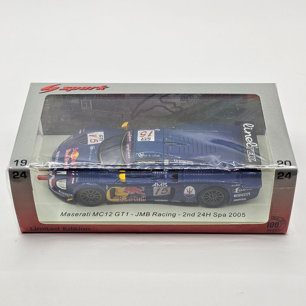 Spark Maserati MC12 GT1 #15 JMB Racing 24 Hours of Spa 2005 1/43 Scale 100SPA19