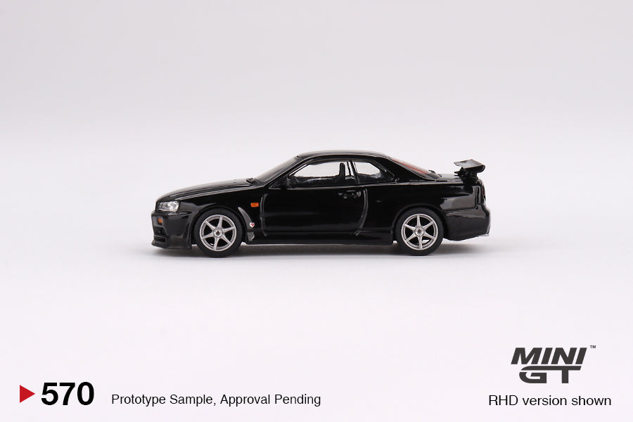 Mini GT Nissan Skyline GT-R (R34) V-SPEC Black Pearl (RHD) 1/64 Scale