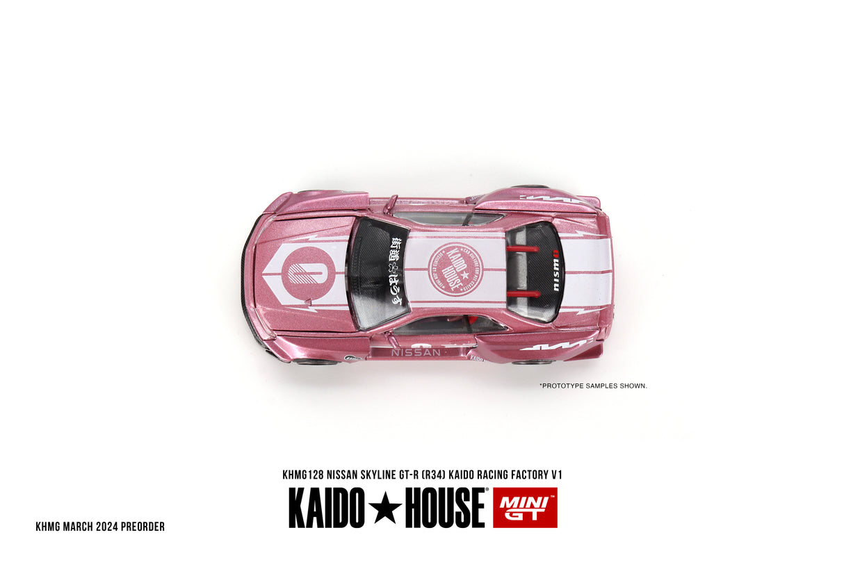 Mini GT x Kaido House Nissan Skyline GT-R R34 Kaido Racing Factory V1 1/64 Scale