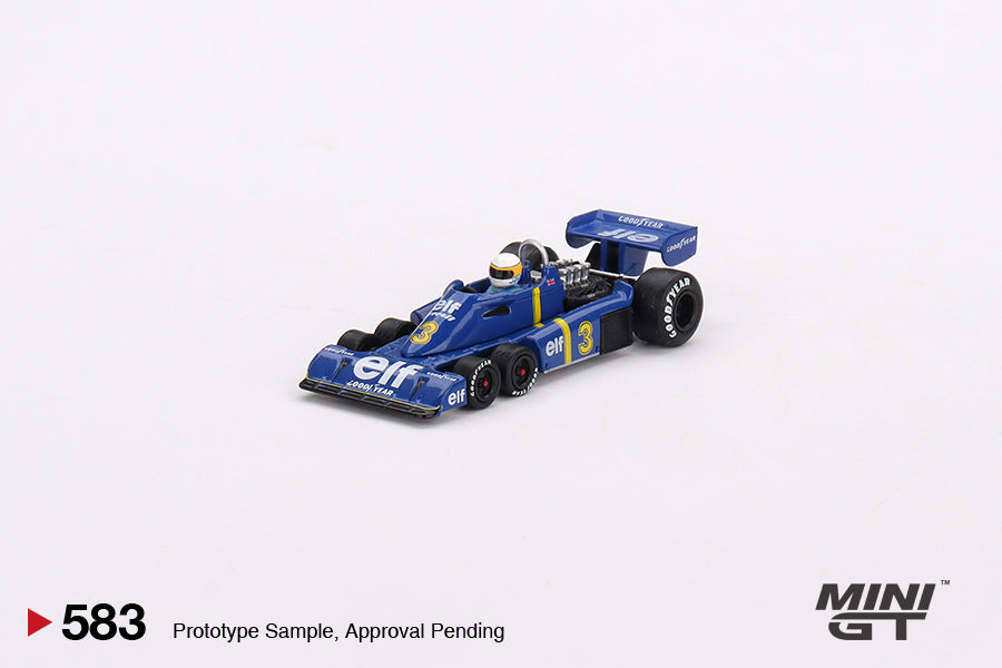 Mini GT Tyrrell P34 #3 Jody Scheckter 1976 Swedish GP Winner 1/64 Scale