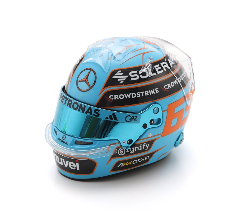 Spark George Russell Mercedes Petronas Team British F1 GP 2025 Helmet 1/5 Scale