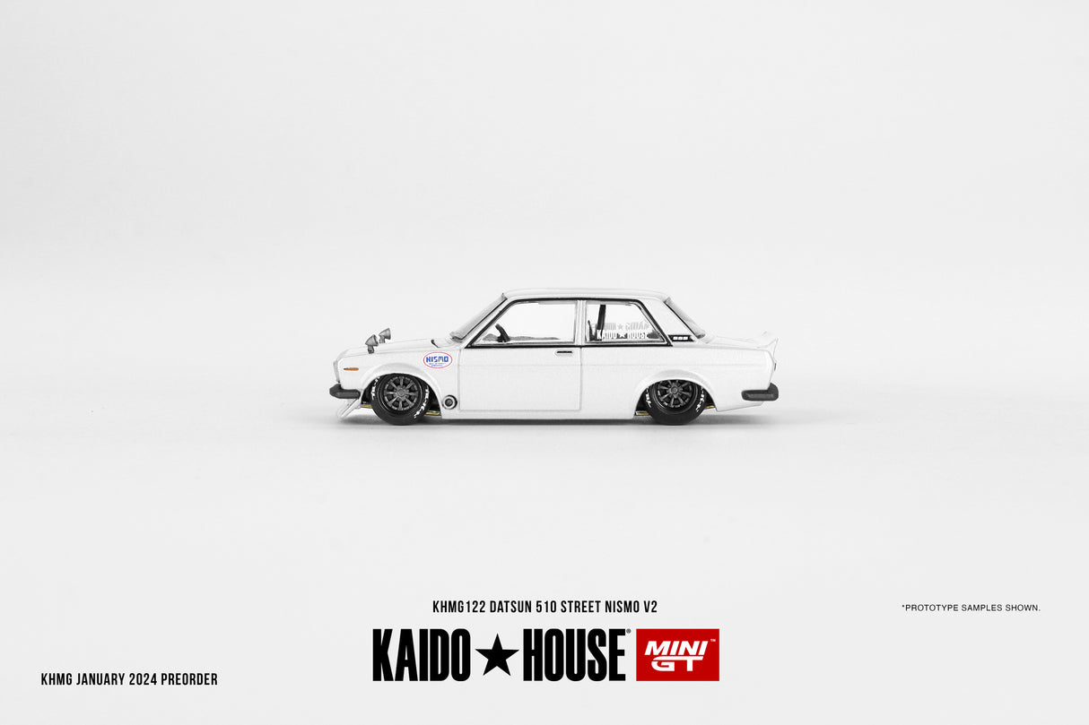 Mini GT x Kaido House Datsun 510 Street Nismo V2 White 1/64 Scale