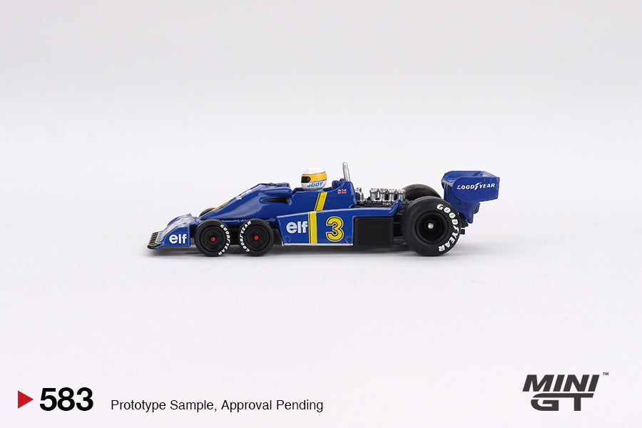 Mini GT Tyrrell P34 #3 Jody Scheckter 1976 Swedish GP Winner 1/64 Scale