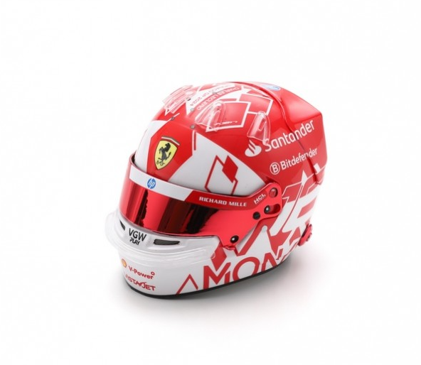 Looksmart Charles Leclerc Scuderia Ferrari 2024 Monaco F1 GP Winner Helmet 1/5 Scale