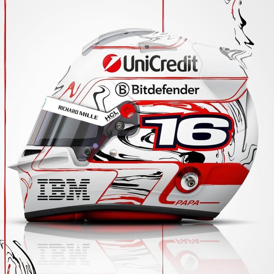 Looksmart Charles Leclerc Ferrari HP Japan GP 2025 150th GP 1/5 Scale Helmet