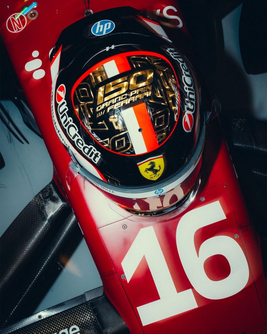 Looksmart Charles Leclerc Abu Dhabi GP 2025 Scuderia Ferrari HP 1/5 Scale Helmet LSHEL028