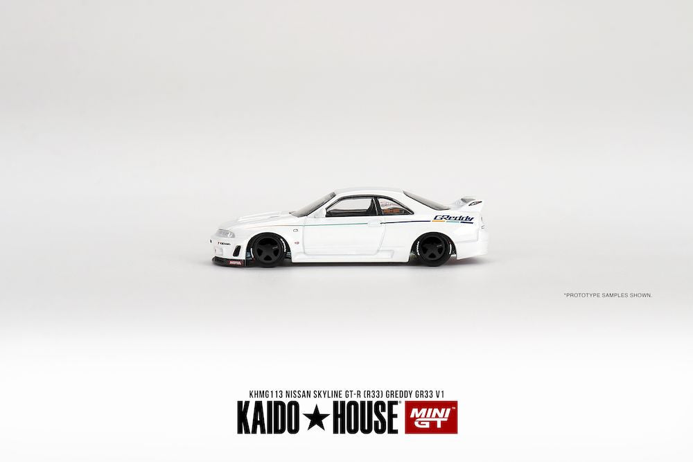 Mini GT x Kaido House Nissan Skyline GT-R R33 GReddy GR33 V1 1/64 Scale