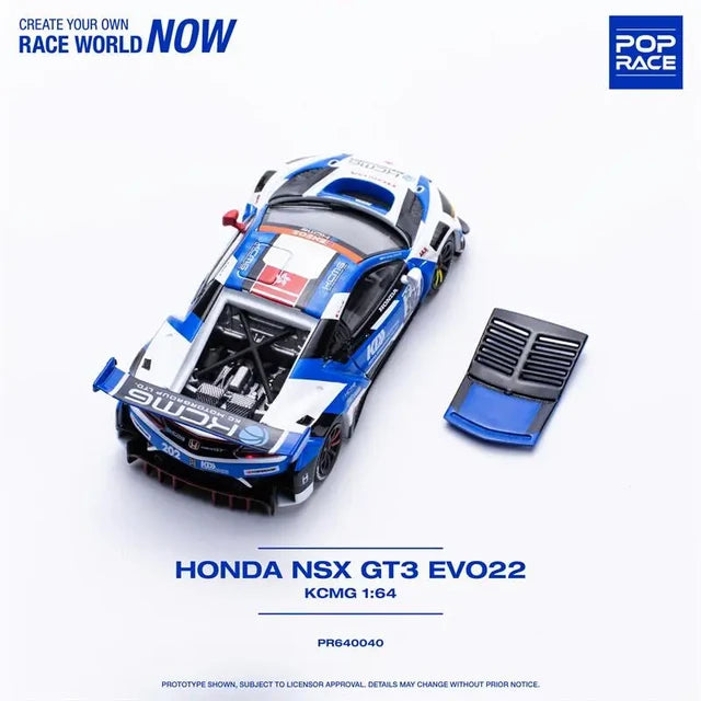 Pop Race Honda NSX GT3 EVO22 KCMG 1/64 Scale