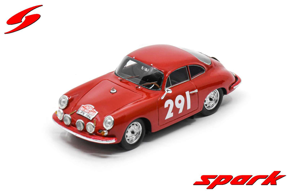 Spark Porsche 356B T6 Carrera 2 GT #291 Rally Monte Carlo 1963 H-J. Walter/E. Stock 1/43 Scale