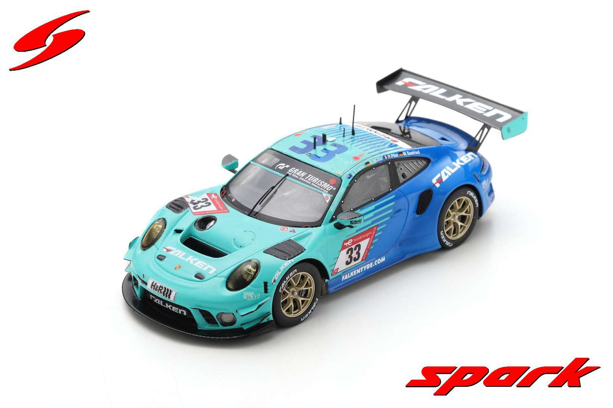 Spark Porsche 911 GT3 R #33 Falken Motorsports 9th 24H Nurburgring 2022 Evans/Muller 1/43 Scale