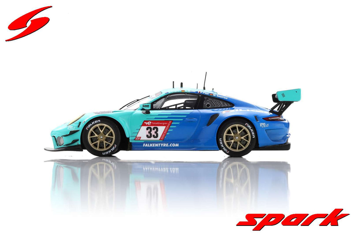 Spark Porsche 911 GT3 R #33 Falken Motorsports 9th 24H Nurburgring 2022 Evans/Muller 1/43 Scale