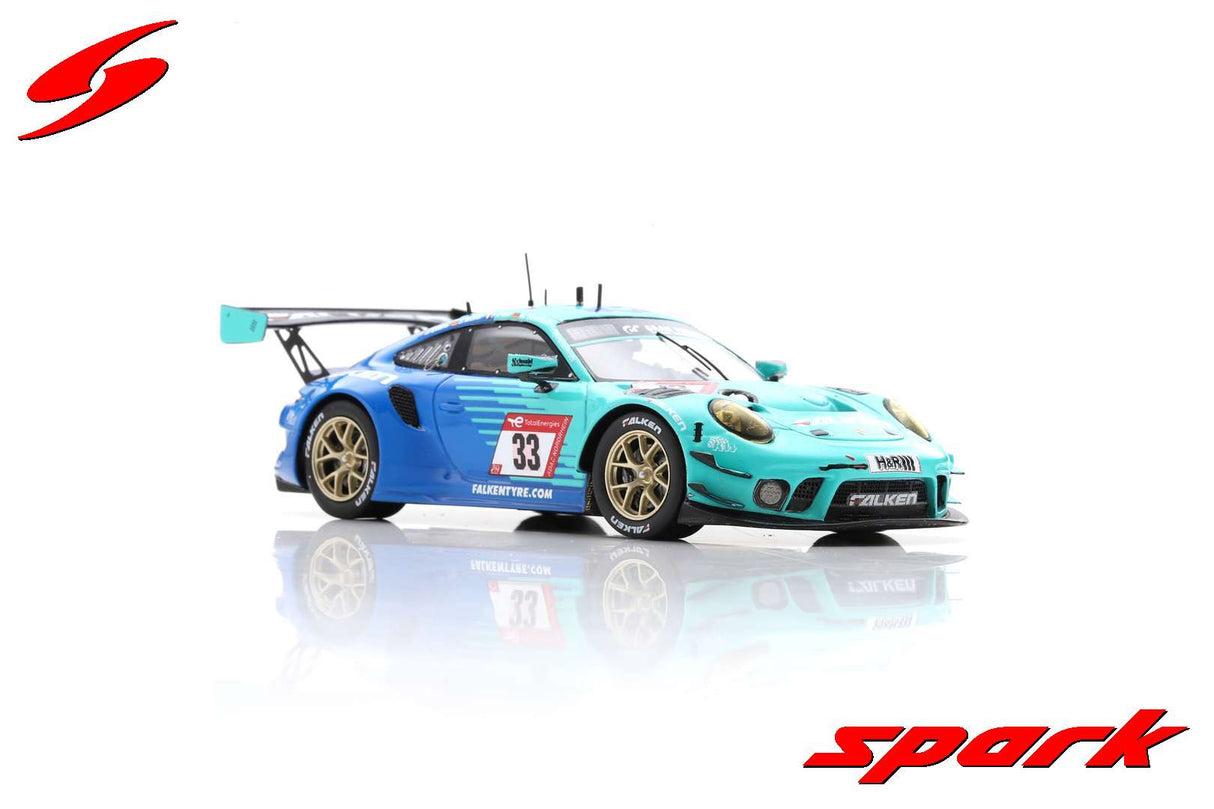 Spark Porsche 911 GT3 R #33 Falken Motorsports 9th 24H Nurburgring 2022 Evans/Muller 1/43 Scale