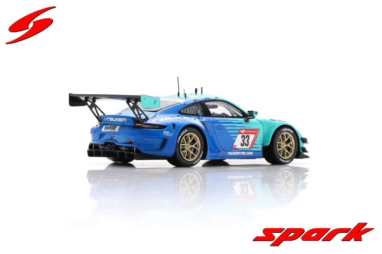 Spark Porsche 911 GT3 R #33 Falken Motorsports 9th 24H Nurburgring 2022 Evans/Muller 1/43 Scale