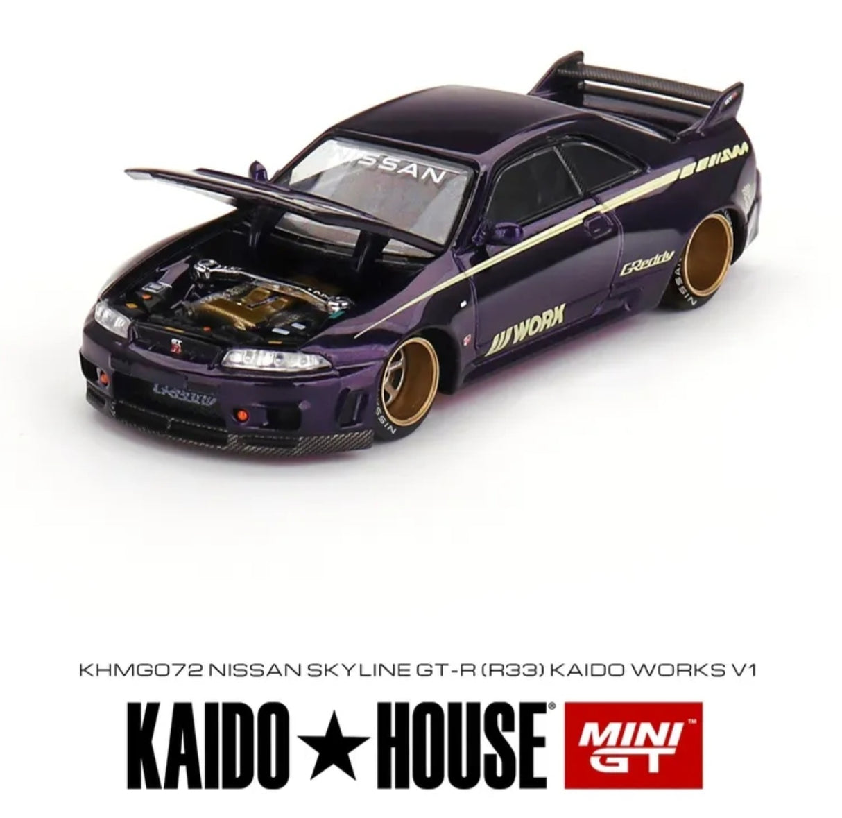 Mini GT x Kaido House #72 Nissan Skyline R33 GT-R Kaido Works V1 1/64 Scale