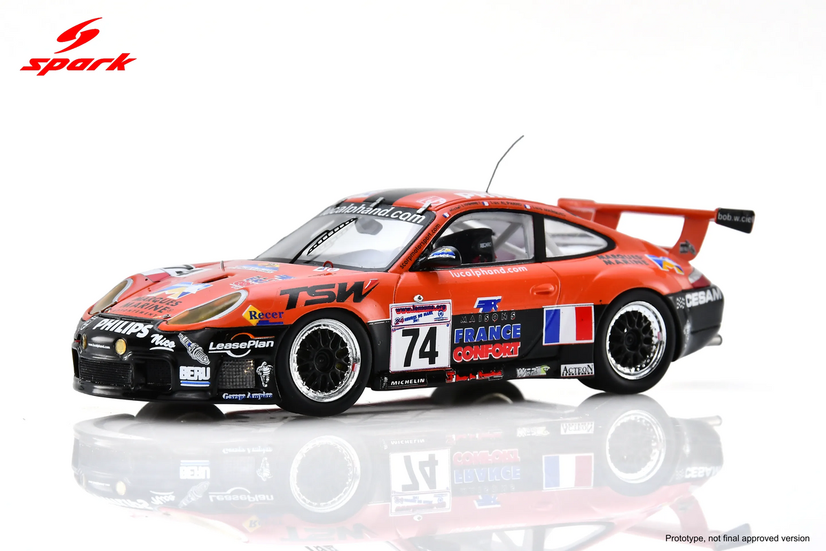 Spark Porsche 911 GT3-R #74 Luc Alphand Adventure 24 Hours of Le Mans 2001 1/43 Scale S9949