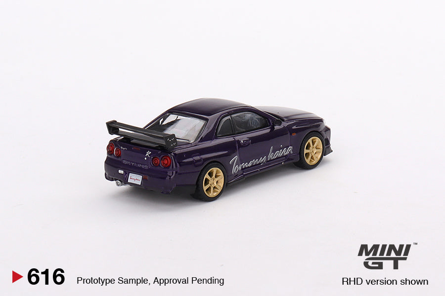 Mini GT Nissan Skyline GT-R (R34) Tommykaira R-Z Midnight Purple (RHD) 1/64 Scale