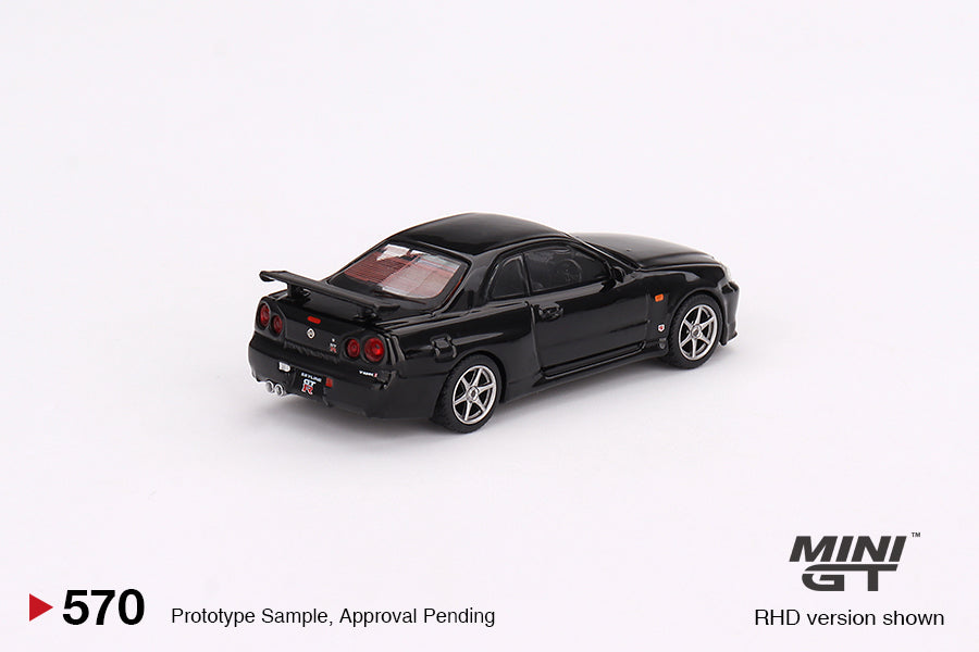 Mini GT Nissan Skyline GT-R (R34) V-SPEC Black Pearl (RHD) 1/64 Scale