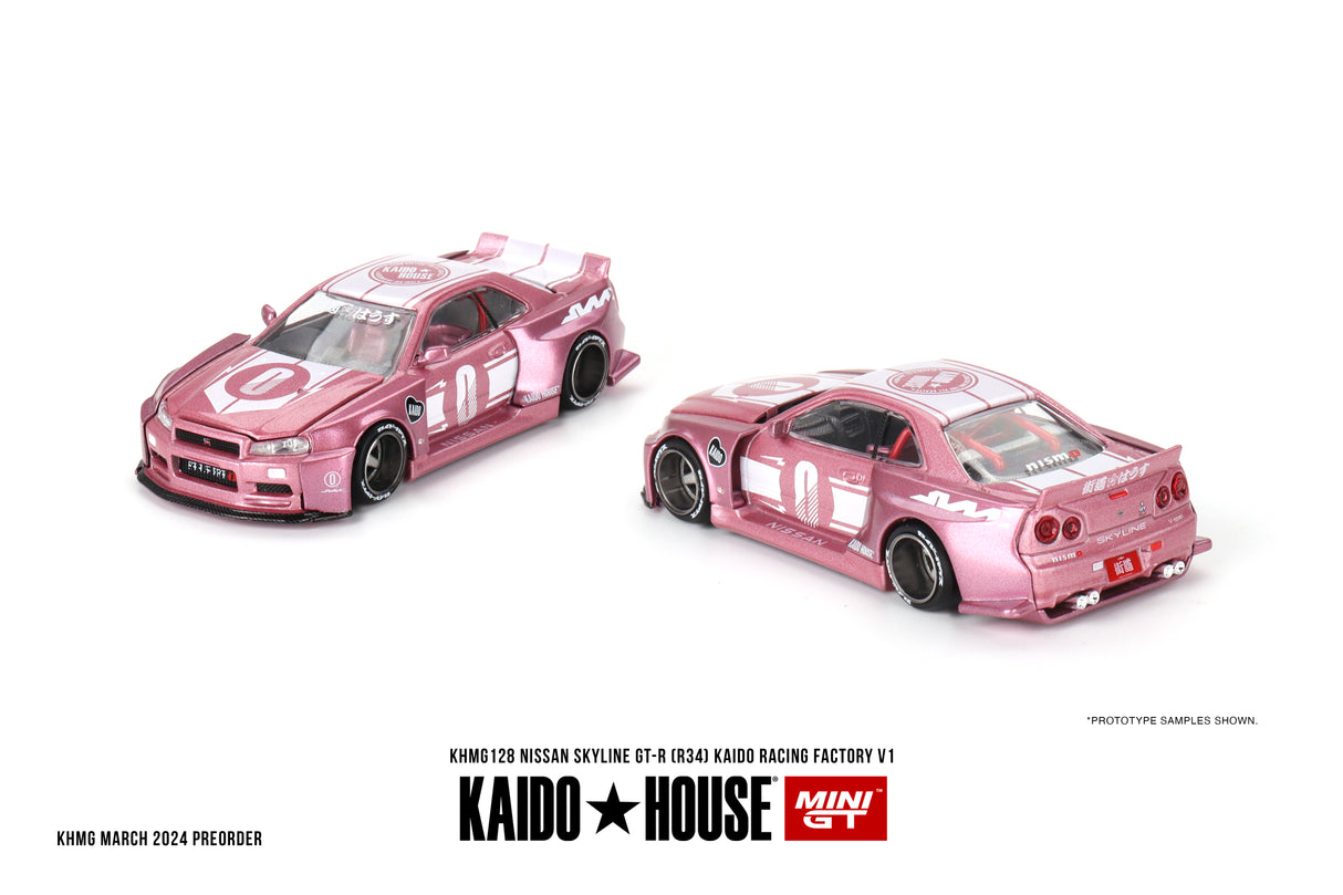 Mini GT x Kaido House Nissan Skyline GT-R R34 Kaido Racing Factory V1 1/64 Scale