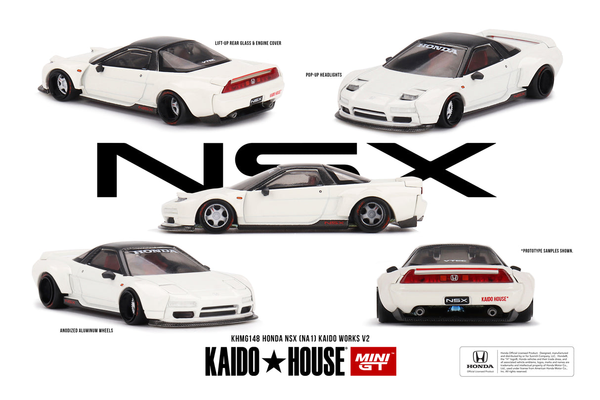 Mini GT x Kaido House Honda NSX NA1 Kaido Works V2 White 1/64 Scale
