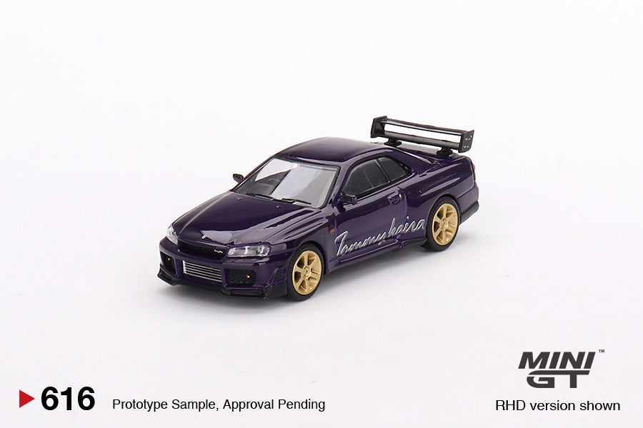 Mini GT Nissan Skyline GT-R (R34) Tommykaira R-Z Midnight Purple (RHD) 1/64 Scale