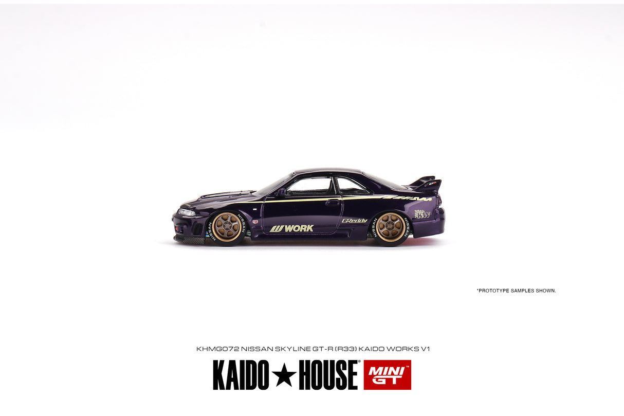 Mini GT x Kaido House #72 Nissan Skyline R33 GT-R Kaido Works V1 1/64 Scale