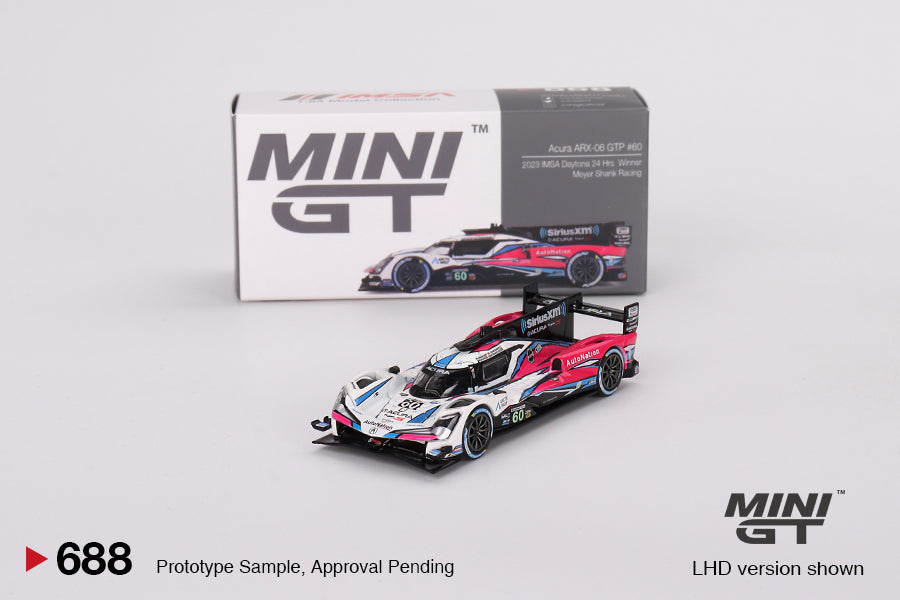 Mini GT Acura ARX-06 GTP #60 Meyer Shank Racing 2023 IMSA Daytona 24HRS Winner 1/64 Scale