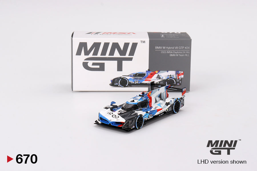 Mini GT BMW M Hybrid V8 GTP #24 Team BMW RLL 2023 IMSA Daytona 24HRS 1/64 Scale
