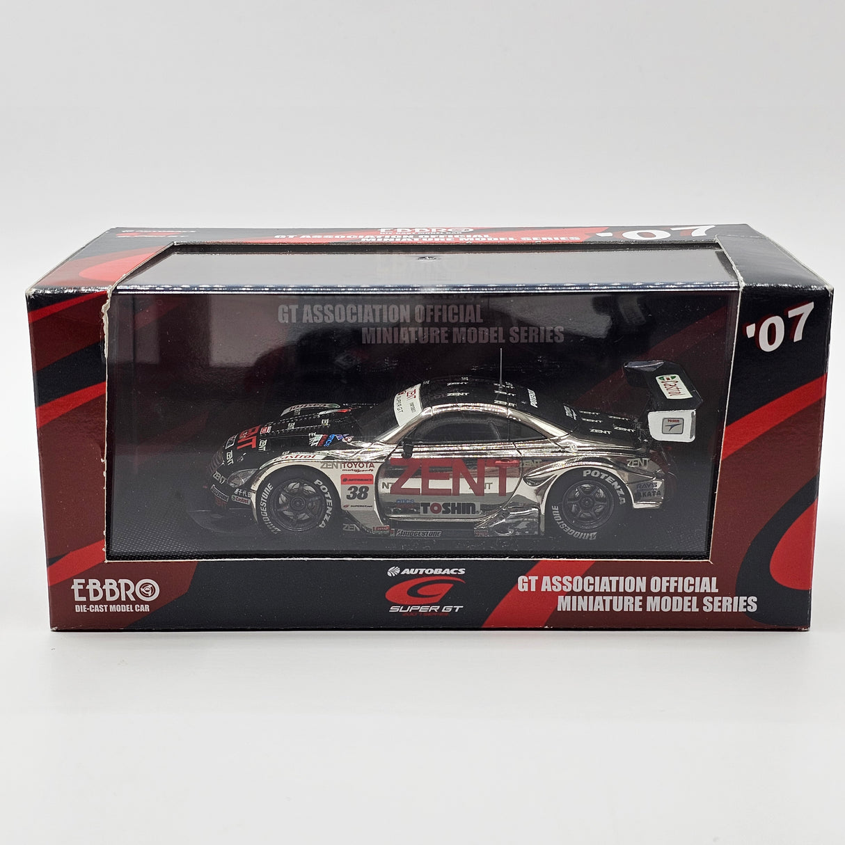 EBBRO Lexus SC430 #38 ZENT Toyota Team Cerumo Super GT GT500 2007 1/43 Scale