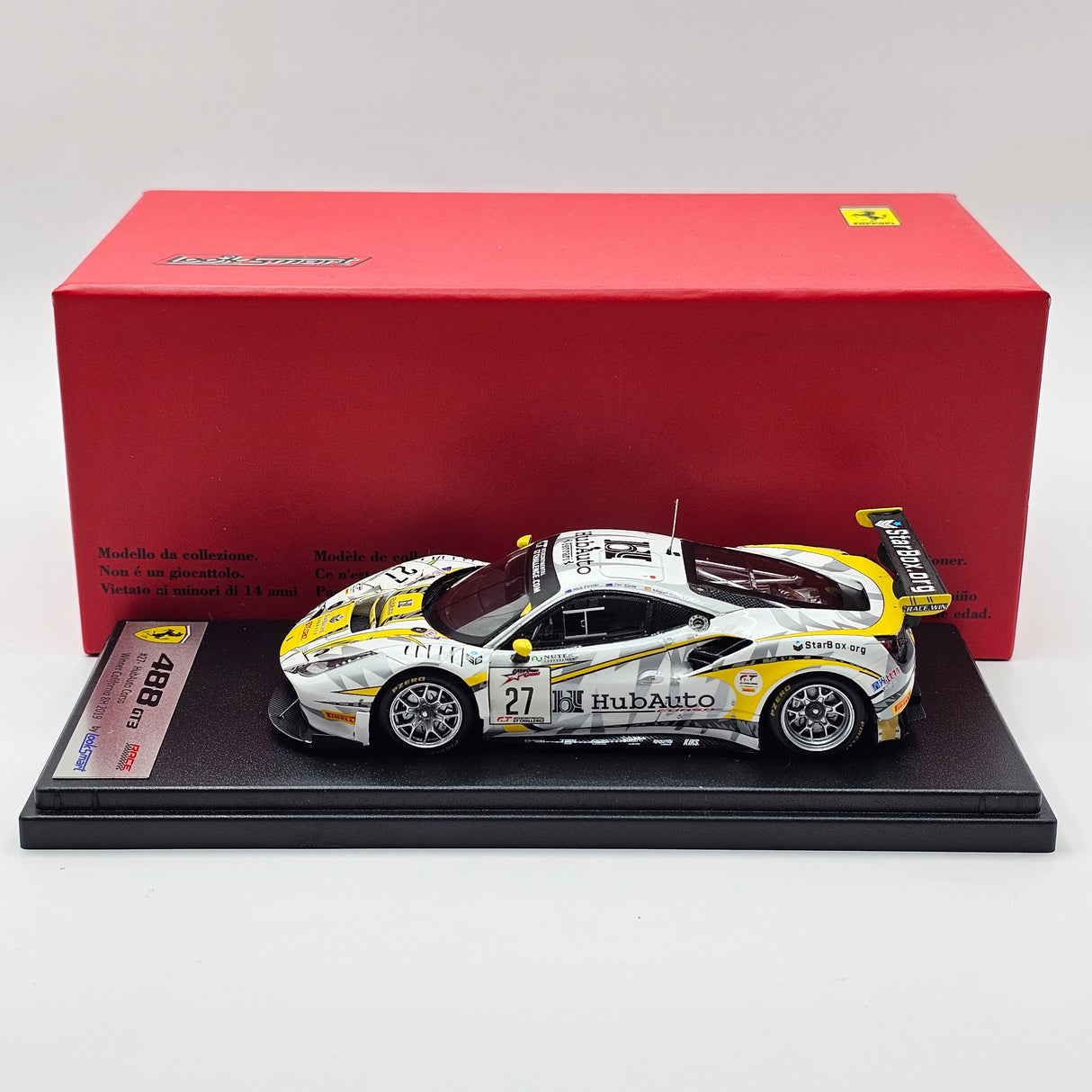 Looksmart Ferrari 488 GT3 #27 HubAuto Corsa Winner 8Hrs California 2019 1/43 Scale