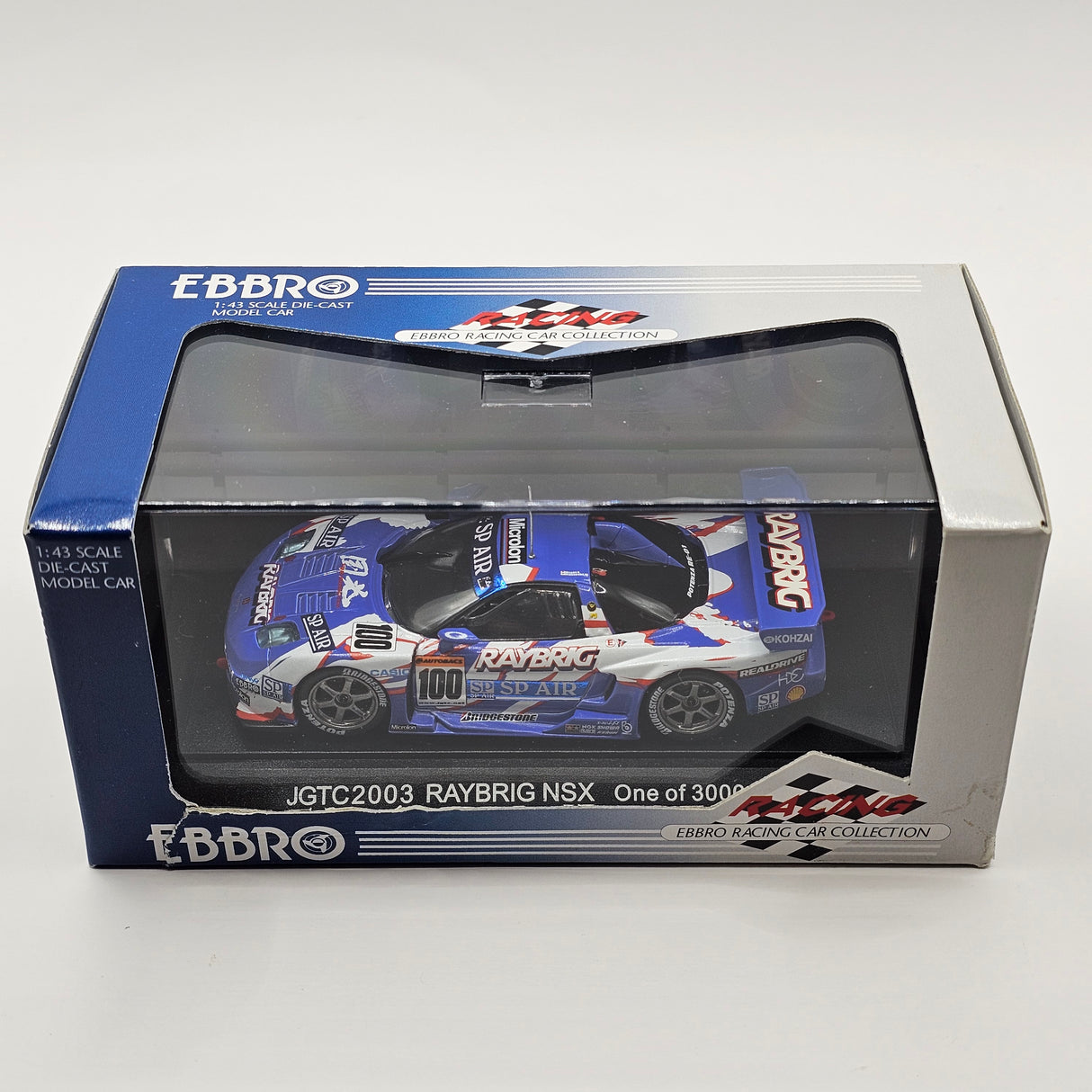 EBBRO Honda NSX #100 Raybrig Team Kunimitsu JGTC GT500 2003 1/43 Scale