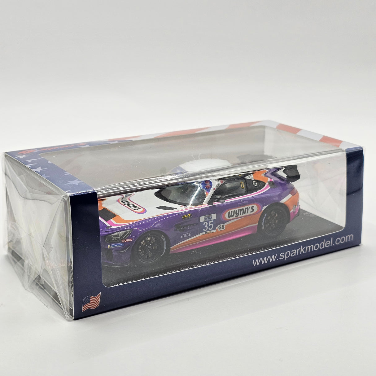 Spark Mercedes AMG GT4 #35 Riley Motorsports Pilot Challenge Winner 2019 1/43 Scale