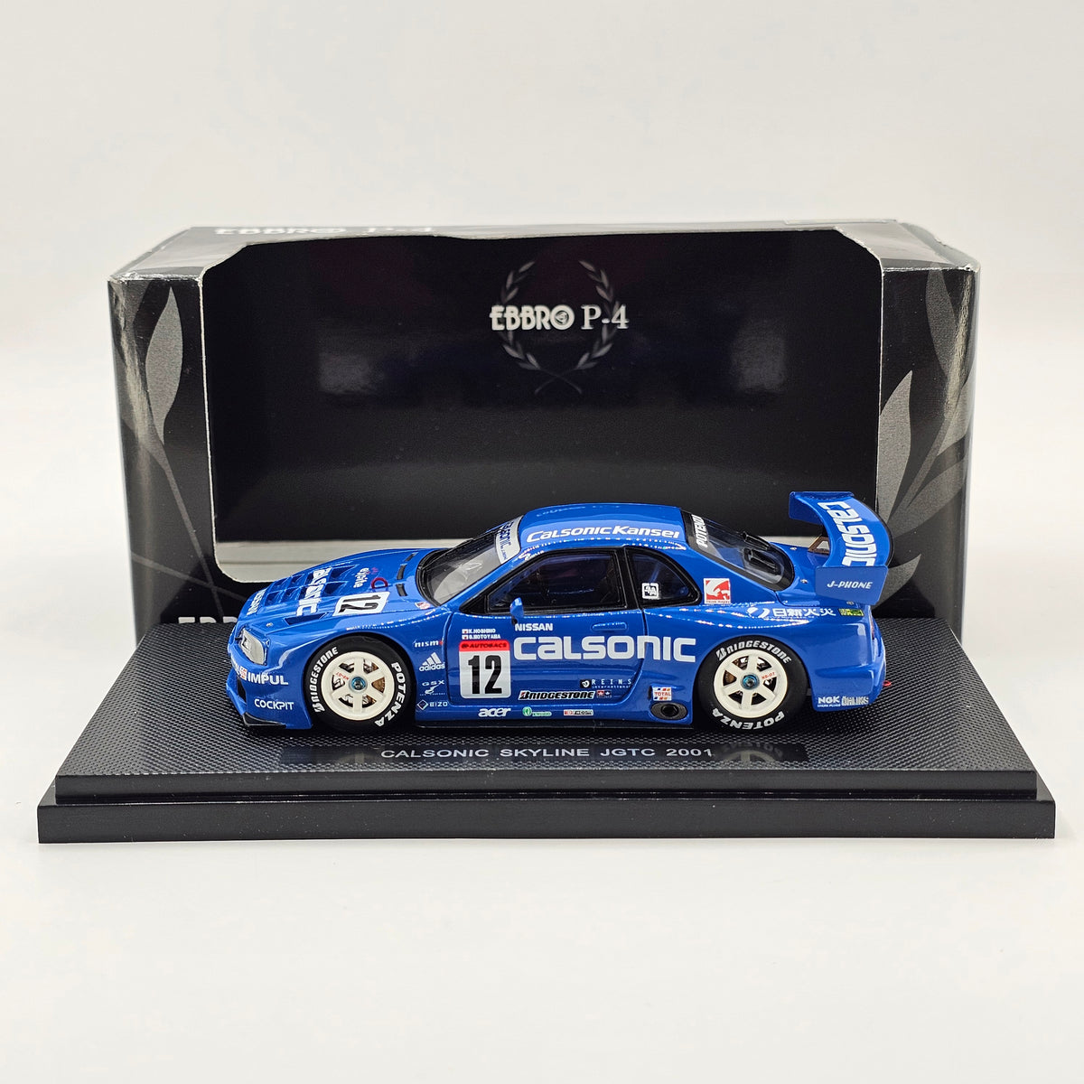 EBBRO P-4 Nissan Skyline R34 GT-R #12 Calsonic JGTC GT500 2001 1/43 Scale